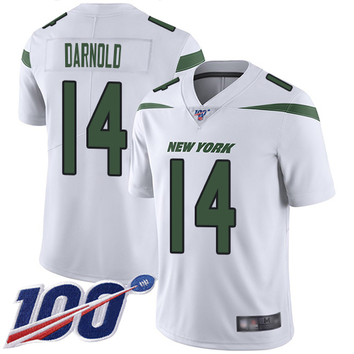 New York Jets Limited White Men Sam Darnold Road Jersey NFL Football #14 100th Season Vapor Untouchable